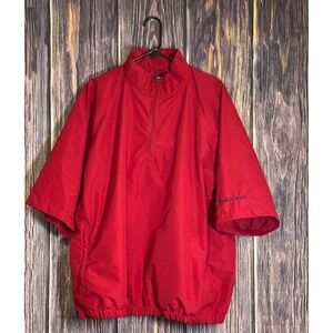 Pebble Beach Windbreaker Jacket Mens XL Red Short Sleeve Golf Water Resistant